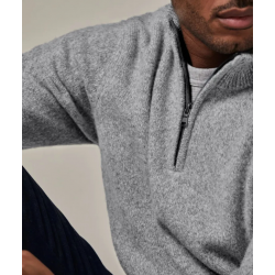 Grey woolen half zip pullover