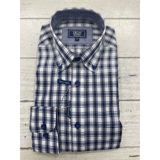 DG’S Drifter L/S Shirt Check Navy/White