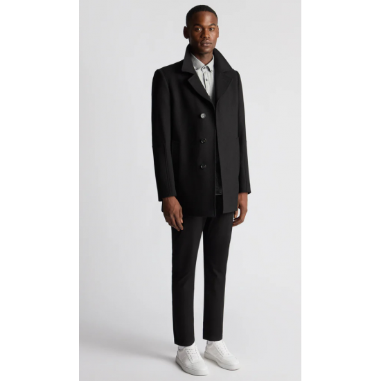 Remus Lochlan Overcoat Black  Wool Rich