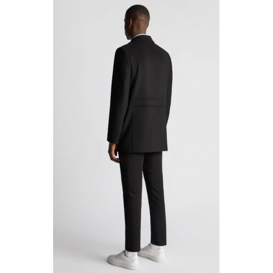 Remus Lochlan Overcoat Black  Wool Rich