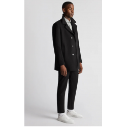 Remus Lochlan Overcoat Black  Wool Rich