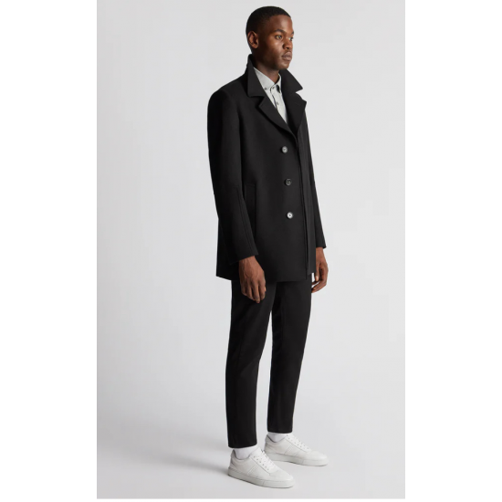 Remus Lochlan Overcoat Black  Wool Rich
