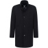 Bugatti Black Wool Coat with Leather Trim & Removable Insert