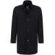 Bugatti Black Wool Coat with Leather Trim & Removable Insert