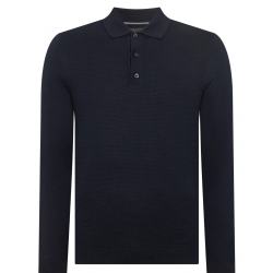 Remus Uomo Slim Fit Cotton Knitted Polo Indigo
