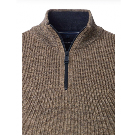 Casa Moda 1/4 Zip Knitwear Brown Casa Moda 1/4 Zip Knitwear Brown