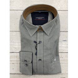 Casa Moda LS Shirt Casual Fit Check Olive - White
