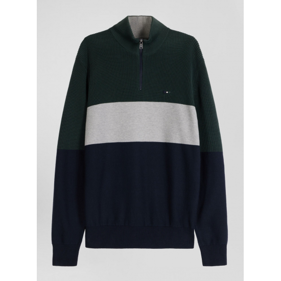 Eden Park Sweatshirt Grey & Olive & Navy