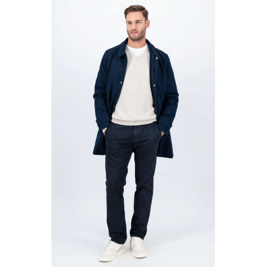 Fynch Hatton Twill Carcoat Navy