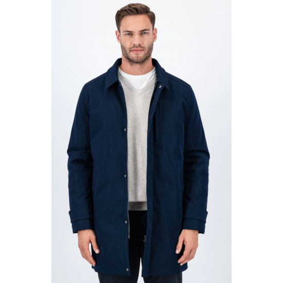 Fynch Hatton Twill Carcoat Navy