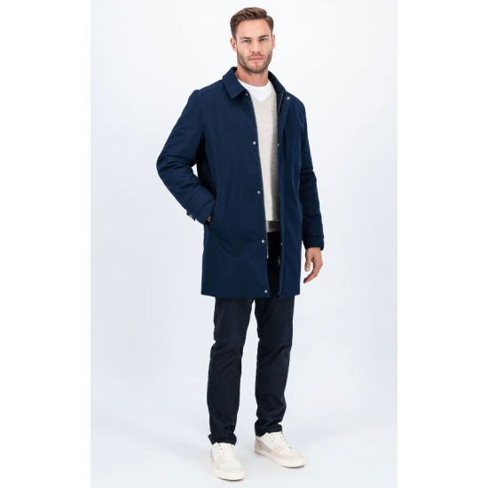 Fynch Hatton Twill Carcoat Navy
