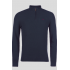 Magee Carn Cotton Structure 1/4 Zip Jumper Navy Classic Fit