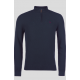 Magee Carn Cotton Structure 1/4 Zip Jumper Navy Classic Fit