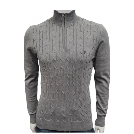 Tom Penn Half Zip Sweater Grey