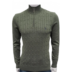 Tom Penn Half Zip Sweater Olive