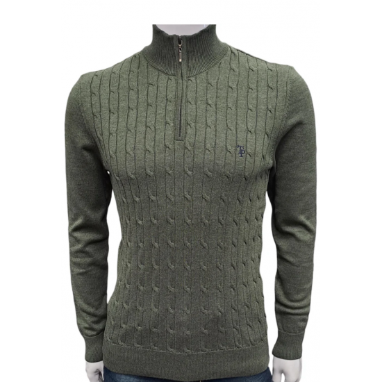Tom Penn Half Zip Sweater Olive