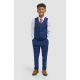 Boys Blue Check Three Piece Suit