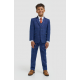 Boys Blue Check Three Piece Suit