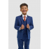 Boys Blue Check Three Piece Suit