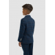 Boys Navy Blue Check Three Piece Suit