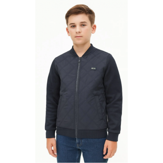 Boys Diesel Charlie Padded Hybrid Casual Jacket - Navy