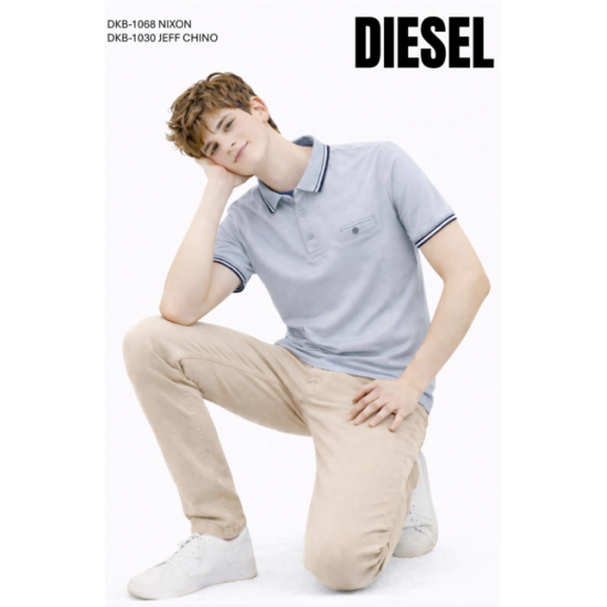 Diesel Boys Nixon Short Sleeve Polo, Sky