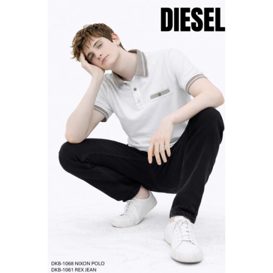 Diesel Boys Nixon Short Sleeve Polo, White