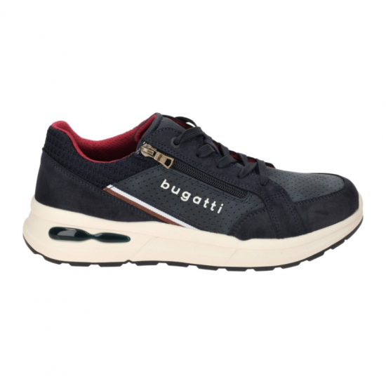 Bugatti men's sneaker lace-up zipper white mix low shoes