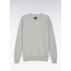 Straight-fit grey honeycomb cotton crew neck jumper