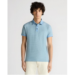 Remus Uomo Slim Fit Knitted Cotton S/S Polo Shirt Blue