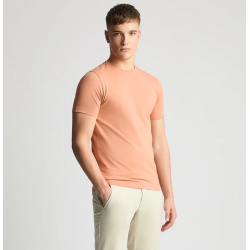 Tapered Fit Cotton-Stretch T-Shirt Salmon