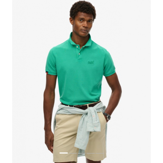 Vintage Destroy Polo Shirt Retro Green