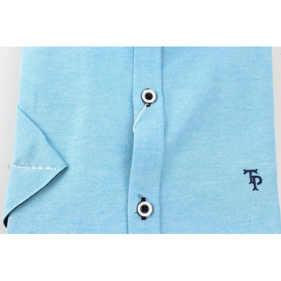 TOM PENN S/S SHIRT OXFORD TURQ TP828