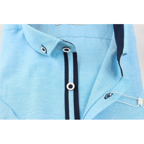 TOM PENN S/S SHIRT OXFORD TURQ TP828