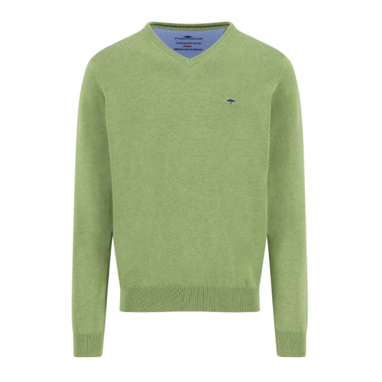 Fine Knit V-Neck Jumper