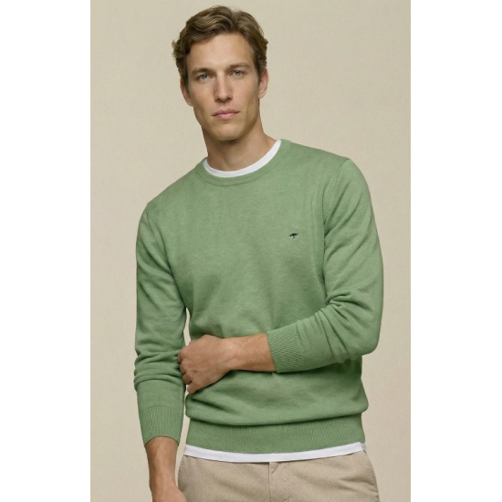 Fine Knit Round-Neck Jumper