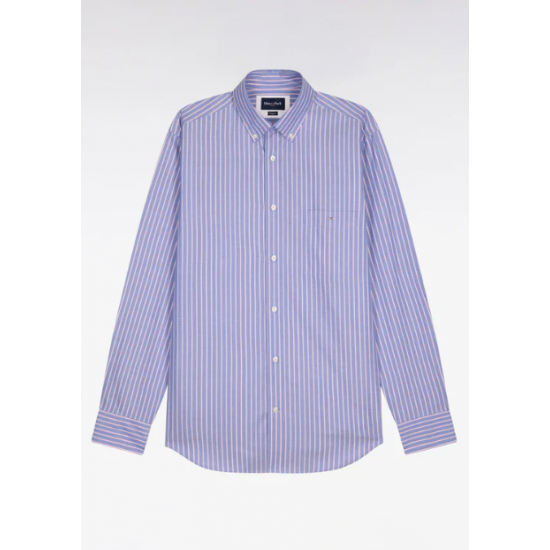 Regular fit pink striped shirt