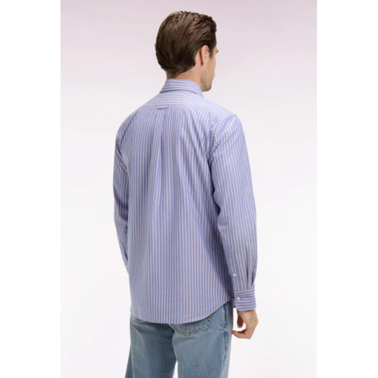 Regular fit pink striped shirt