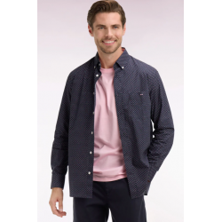 Regular fit pink micro-patterned shirt