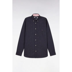 Regular fit pink micro-patterned shirt