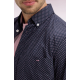 Regular fit pink micro-patterned shirt