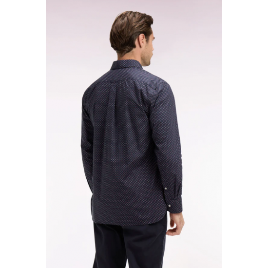 Regular fit pink micro-patterned shirt