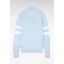 Sweater with double striped sleeves