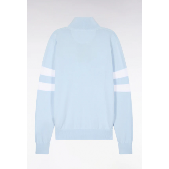 Sweater with double striped sleeves