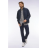 Navy nylon biker collar jacket
