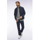 Navy nylon biker collar jacket