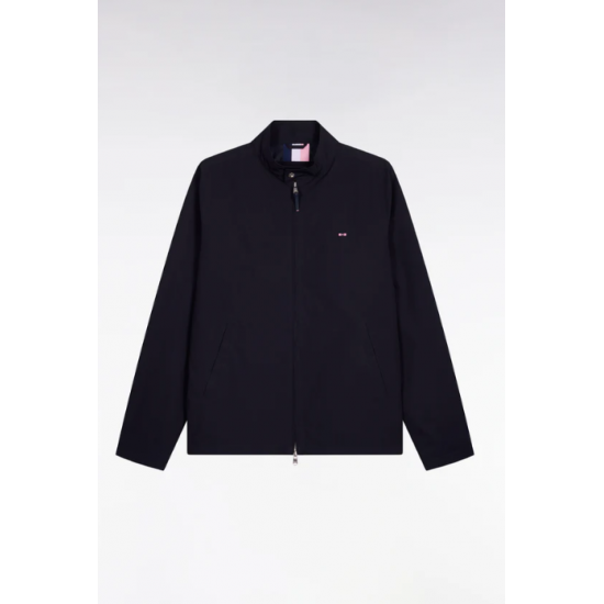 Navy nylon biker collar jacket
