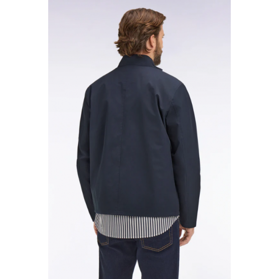 Navy nylon biker collar jacket