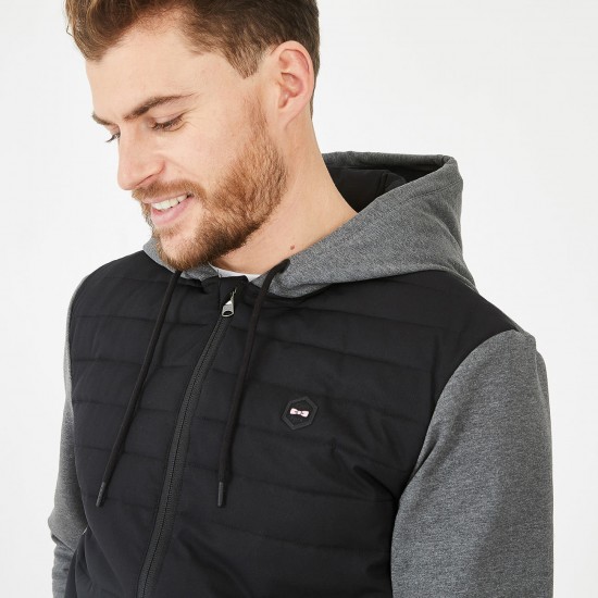 Eden Park Sweatshirt / Hoodie Fully Zipped Navy and Grey